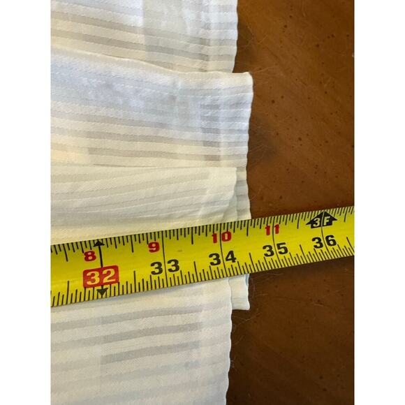 Rebecca Taylor Shadow Stripe Dress Long Peasant Sleeves Flowy Mini White Size 4 - Picture 13 of 15